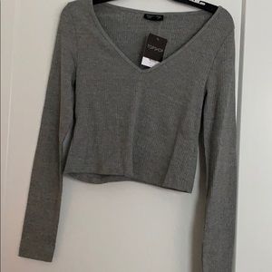 Topshop Long sleeve crop top